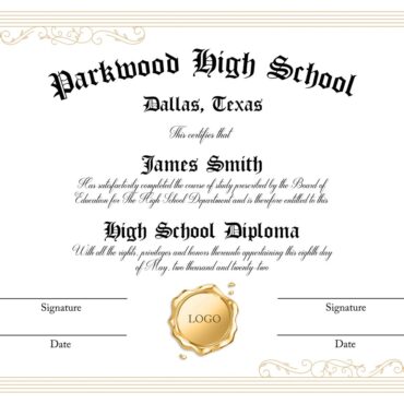 Printable High School Diploma for Homeschools
